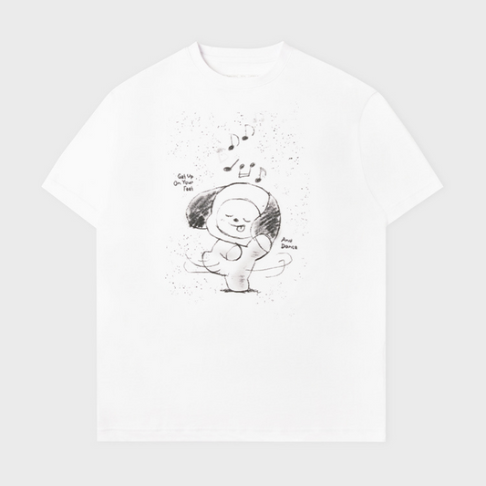 BT21 BASIC DRAWING SHORT SLEEVE TSHIRT WHITE CHIMMY