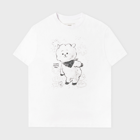 BT21 BASIC DRAWING SHORT SLEEVE TSHIRT WHITE RJ